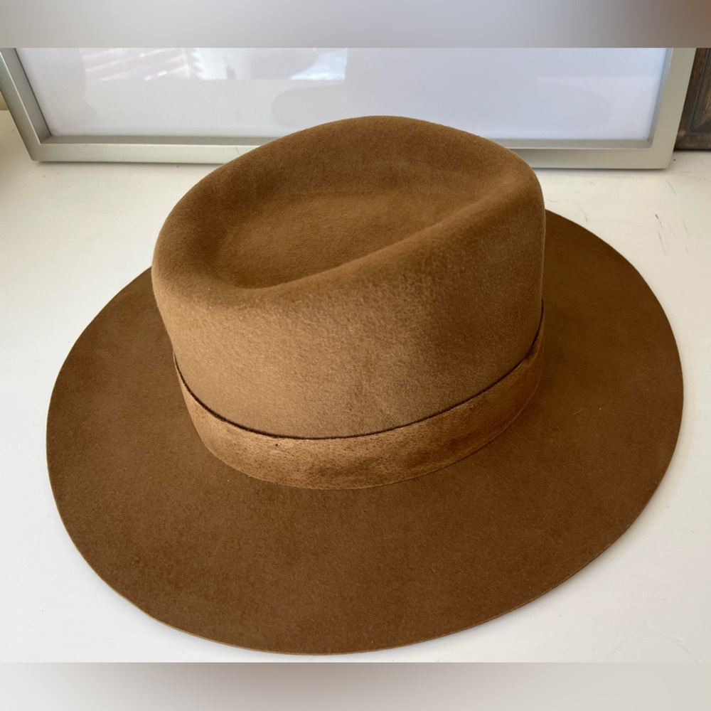 NWT Wyeth Tan Fedora Hat 100% wool - Picture 11 of 11
